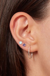Heliophilia Silver Pendientes de Plata Esterlina 925 con Refuerzo de Rodio